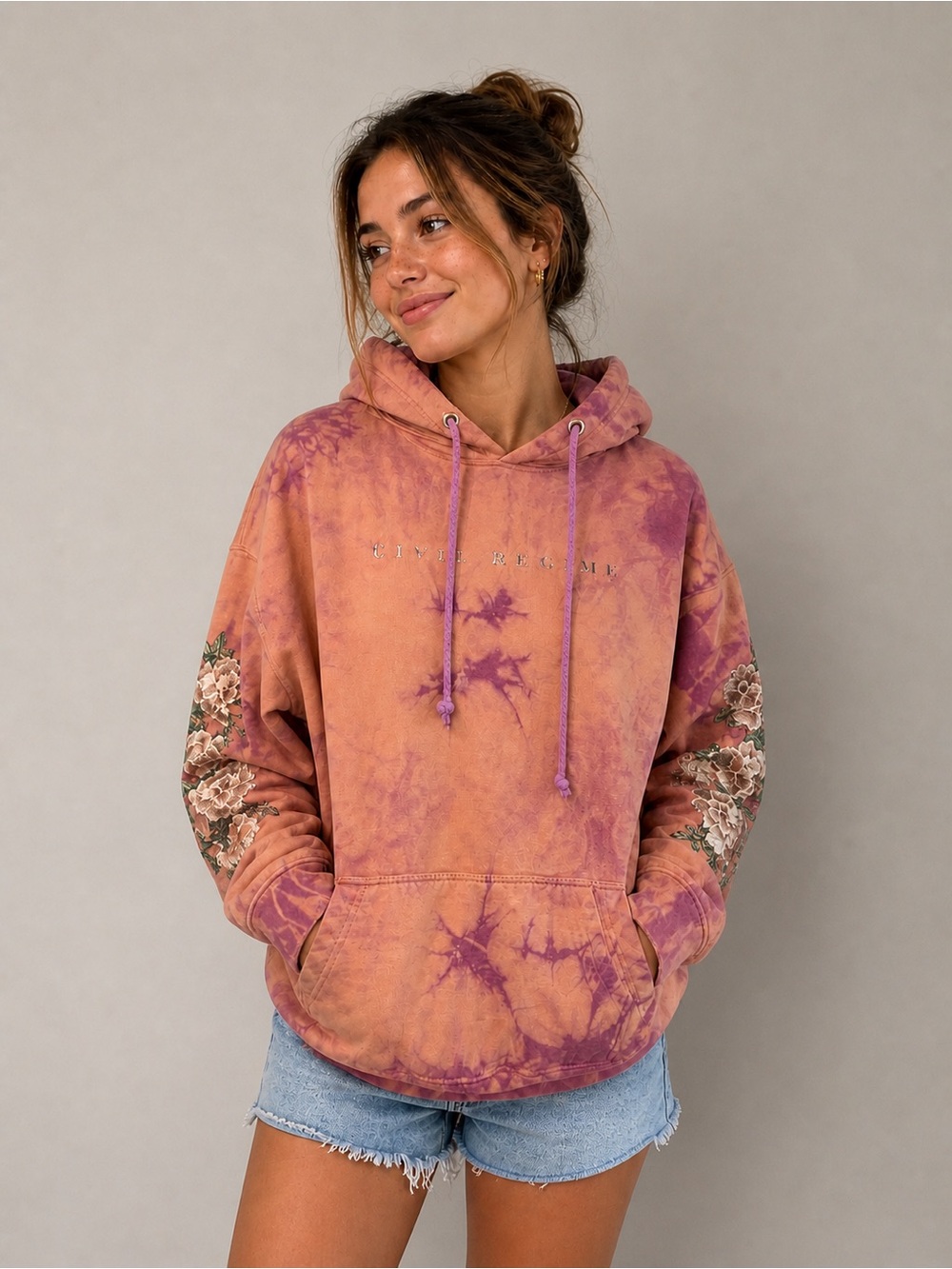 Civil Regime Tie-Dye Floral Hoodie – Size M